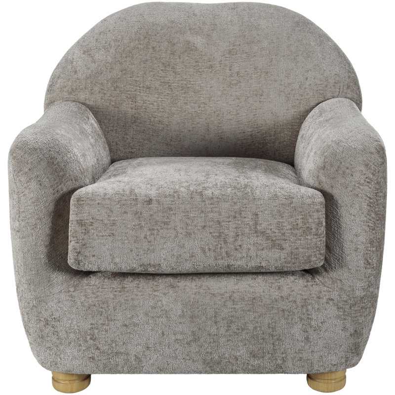 Chaise d'appoint Merrilyn, Polyester gris, Brun
