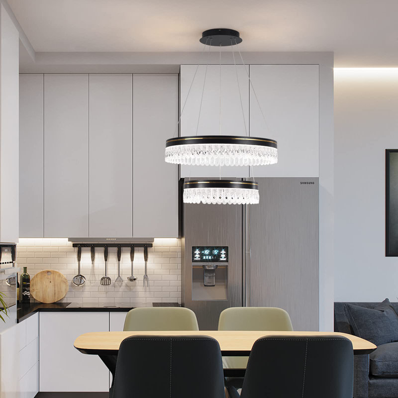 Imma 2 Rings Dimmable LED Tiered Chandelier