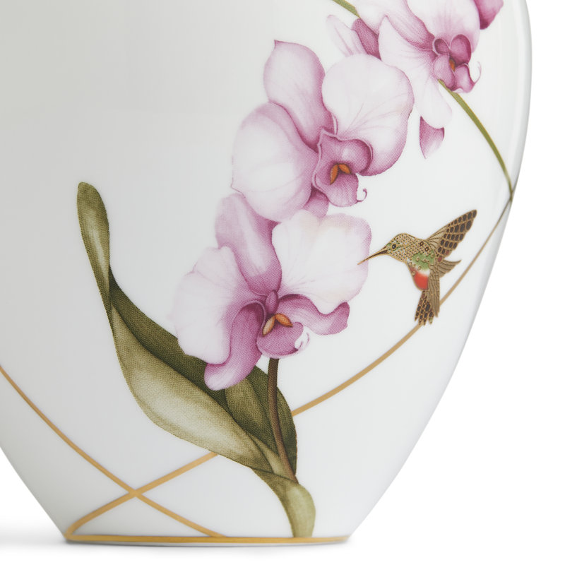 Hummingbird 5.9in Lidded Vase