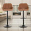 Begajeta Two Adjustable Height Bar Stools, Swivel Stool, Vegan Leather, Kitchen Furniture