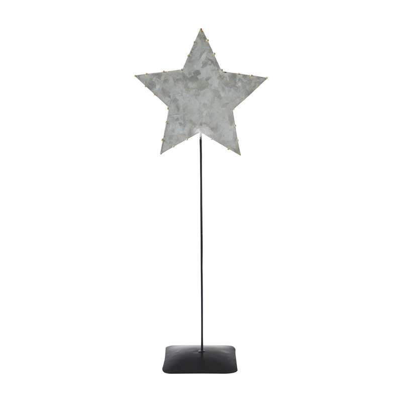 Étoile décorative en métal galvanisé avec base 16 x 6 x 3