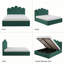 Lit plateforme glamour en velours festonné avec rangement relevable hydraulique, 140 x 190 cm, vert-365033695-367500875