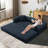 Boneless 3-Seats Convertible Floor Sofa Bed with Storage Pocket, Corduroy Folding Mattress Sofa with Zipper Closure, Floor Lounge Couch for Living Room, Bedroom, 80 in-381212031
