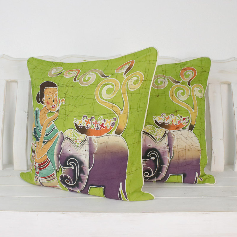 Flowery Day Batik Cotton Pillow Cover