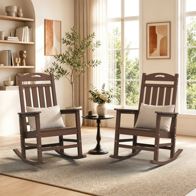 Ensemble de chaises berçantes en PEHD Adirondack, convenant à une utilisation intérieure et extérieure