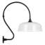 Thomas O'Brien, "Academy 18" Larrabee Barn Light in Matte Black with 16" White Rockhouse Shade-451688848-451688853