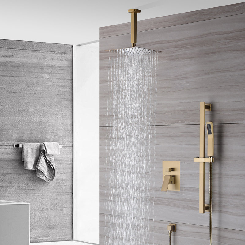 SlideLux All-In-One Kit with Rough in-Valve, Brushed Gold