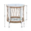 Table d'appoint de style bohémien d'inspiration bohémienne 16,87 po avec détails tissés à la main et bout de patio de style construction - corde en verre trempé relaxant