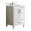 Meuble-lavabo simple 24 po Aura avec plateau et dosseret en marbre d'ingénierie à surface solide Aura-865691571