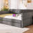 Queen Size Upholstered Platform Bed With USB And Trundle-879033087