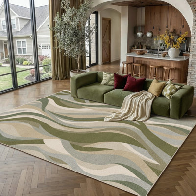 Astrum Machine Washable Abstract Art Area Rug