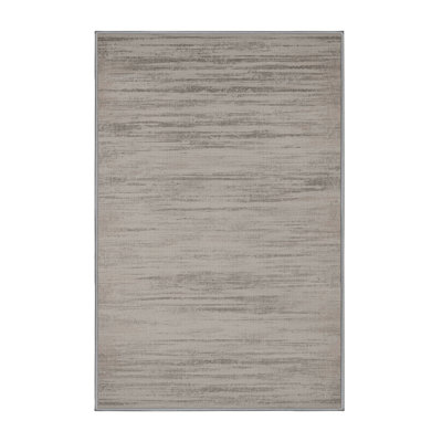 Machine Washable Abstract Grey Area Rug
