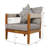 Acacia Wood Outdoor Club Chair With Handwoven Rope Accents & Curved Backrest - Water-Resistant Boho Patio Lounge Chair With Removable Cushions-274099802
