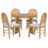 5-Piece Retro Functional Dining Set, 1 Extendable Table With a 16-Inch Leaf-1828618870-1819542963