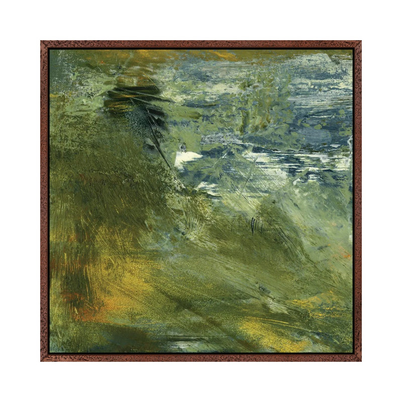Encaustic Tile In Green I by Sharon Gordon - Gallery-Wrapped Canvas Giclée on Canvas, Classic Wood Framed