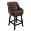 Chela Upholstered Button-Tufted Barstool with Solid Wood Frame-891682757