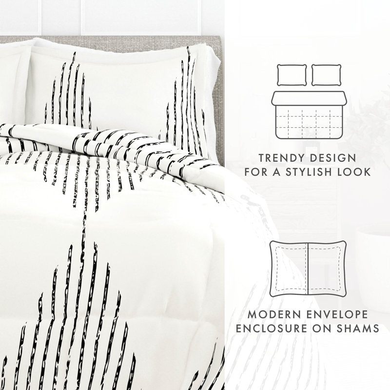 Full/Queen Gray Reversible Down Alternative Comforter Set