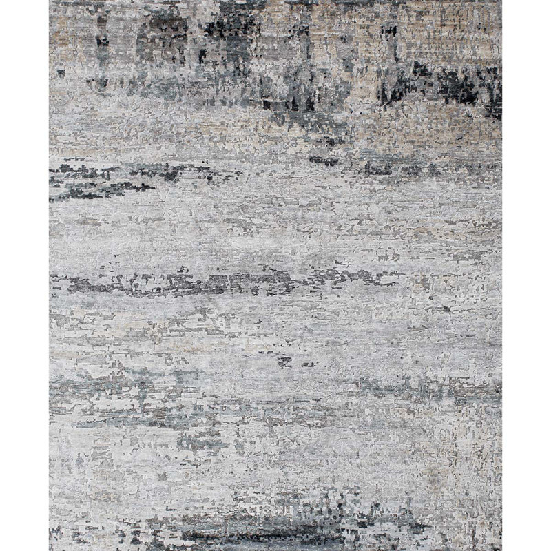 Tapis gris / brun noué à la main de haute qualité