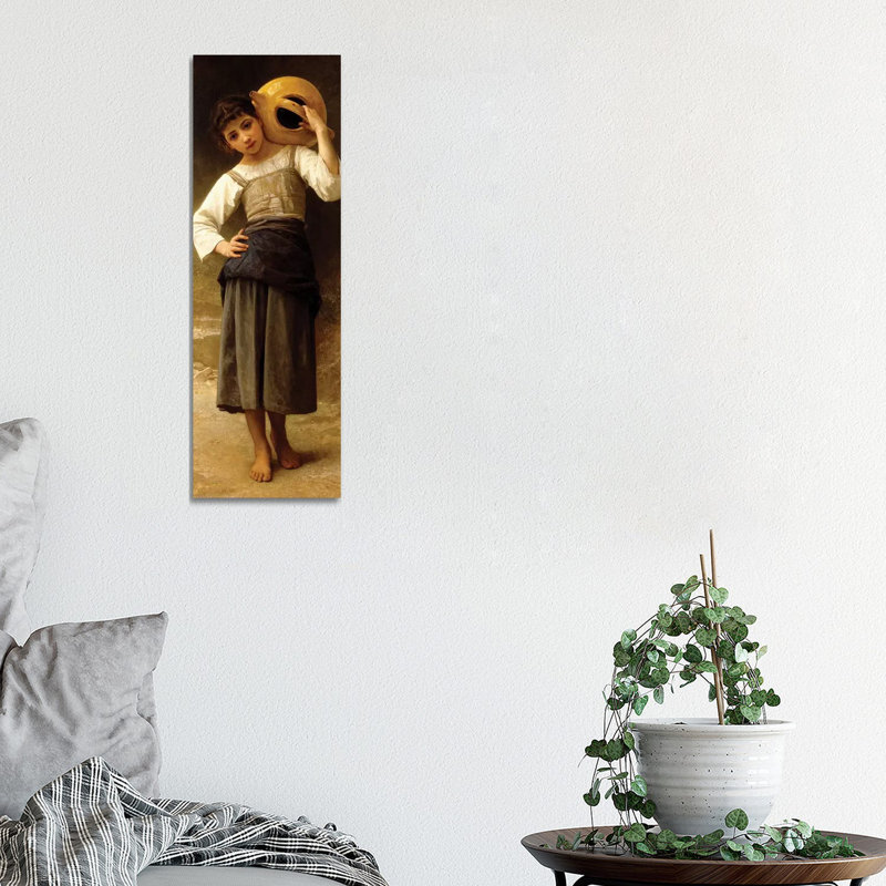 The Water Girl by William-Adolphe Bouguereau - Wrapped Canvas Panoramic Painting, 30.48 cm H x 91.44 cm W x 1.91 cm D