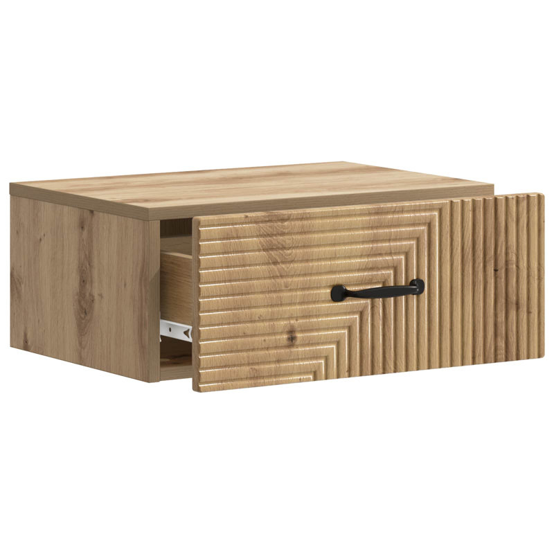 49cm W Manufactured Wood Bedside Table, Artisan Oak