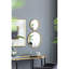 Miroir convexe doré de 28 cm pour chambre à coucher - Cadre décoratif rond en métal et en bois