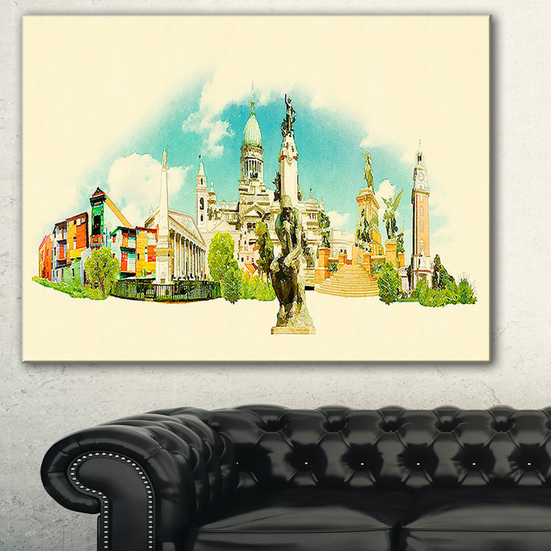 « buenos aires panoramique view », impression sur toile, H 20 po x l 20 po x P 1 po
