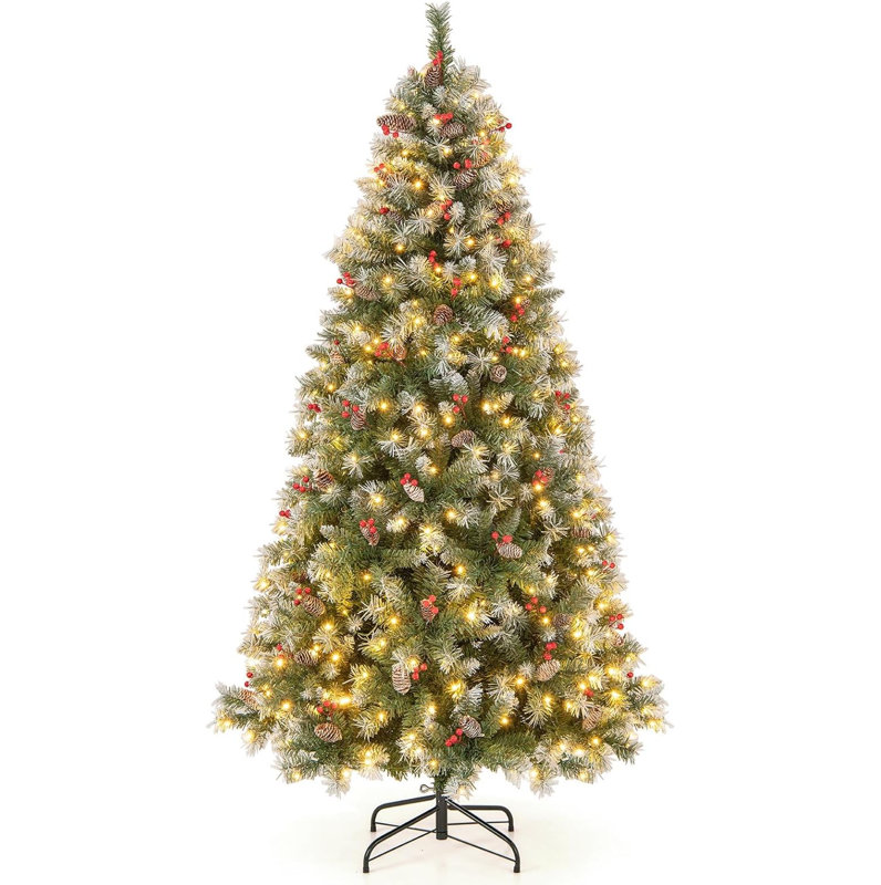 Lighted Artificial Pine Christmas Tree, 195cm H