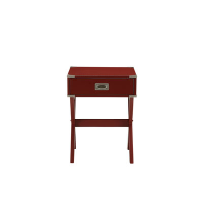 Babs Red Finish Accent Table