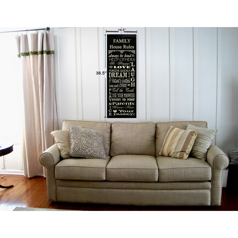 «Family House Rules», art textuel encadré