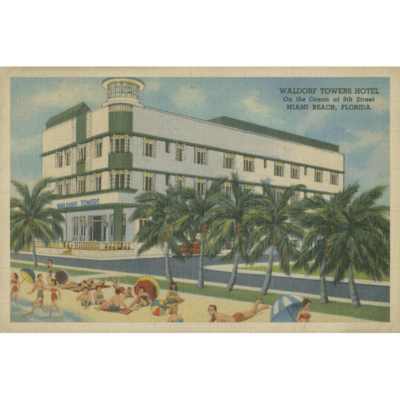 Miami Beach V - Wrapped Canvas Print, 30cm H x 46cm W x 3.8cm D