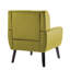 Fauteuil rembourré de velours vert avec dossier en bois massif Davey-649152701