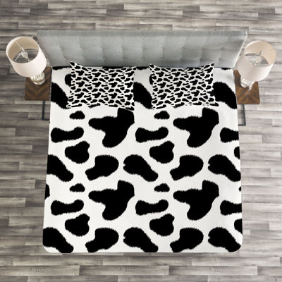 Adirah Black/White Microfibre Bedspread Set
