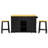 Veralith 53" Kitchen Island Set With 2 Bar Stools, Power Outlet And Drop Leaf-701850292