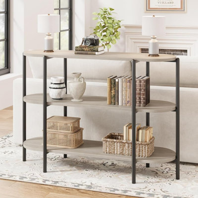 47.2" Inch Console Table, 3 Tier Industrial Metal Sofa Table