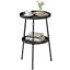 Outsunny Metal Patio Side Table 2-Tier Adjustable Feet-1015006453