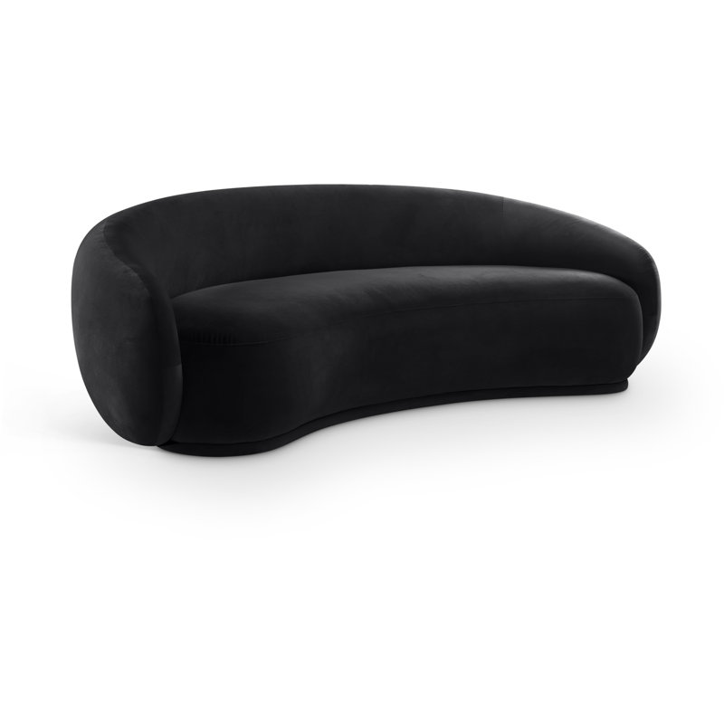 Canapé en velours 93 po Emery, Velours noir
