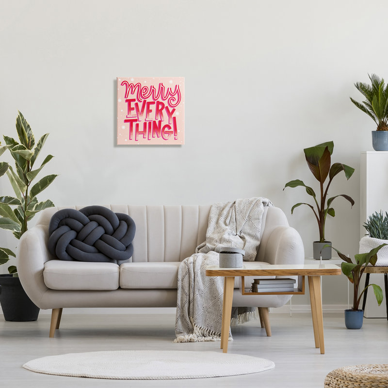 Merry Everything Festive Winter Holiday Patterned Typography by Hey Bre! Creative Studio - Print, Wrapped Canvas