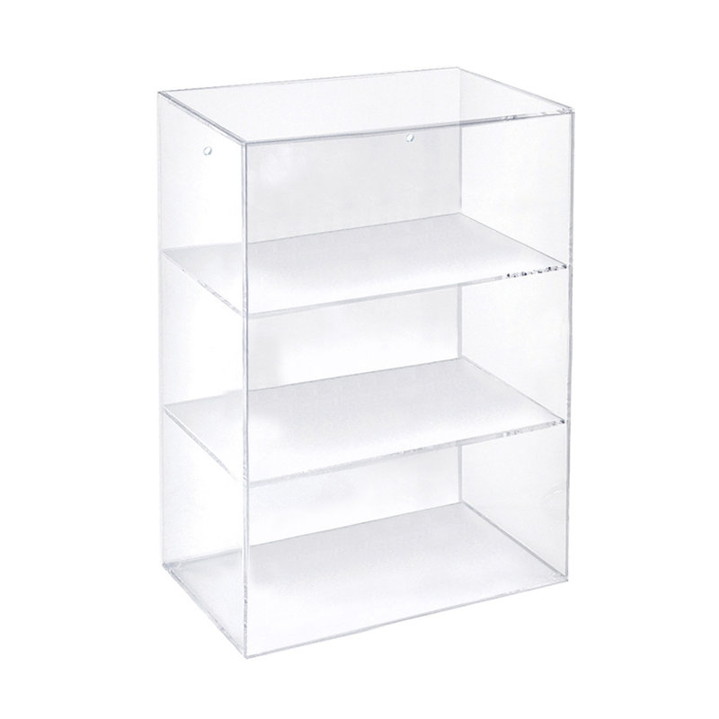 Clear Acrylic Countertop Display Cabinet with 2 Fixed Shelves