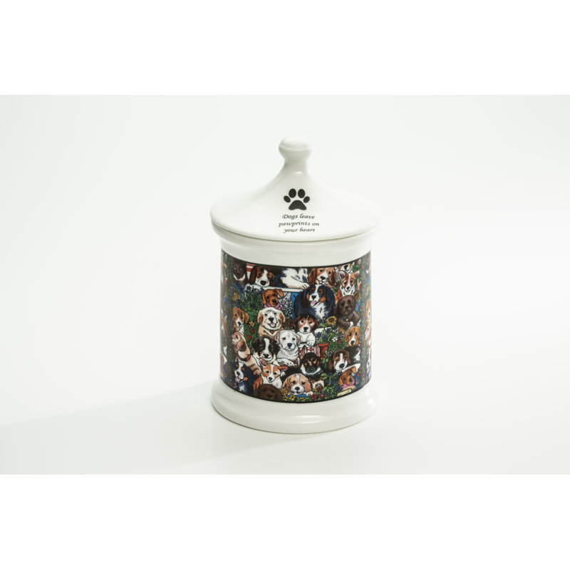 Chiens qui sortent un petit pot à friandises Pawprints