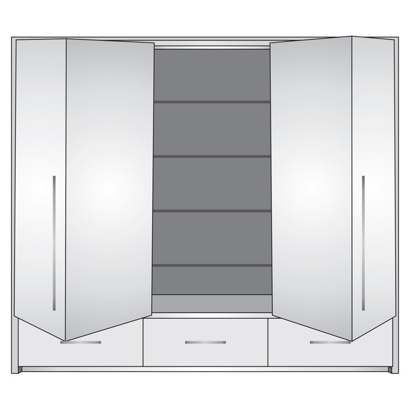 Blige Manufactured Wood Wardrobe, White Matt