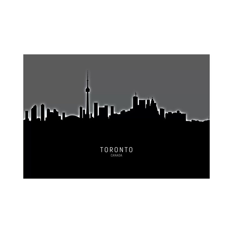 «Toronto Canada Skyline» par Michael Tompsett, impression sur toile tendue, H 8 po x l 12 po x P 0,75 po