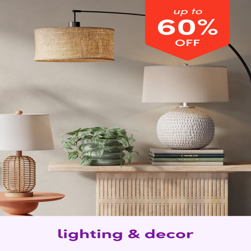 Up to 60% off lighting & decor
