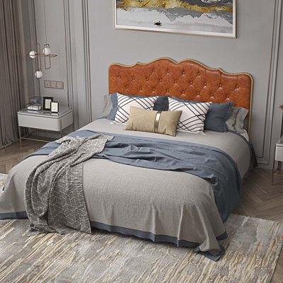 Geniah Vegan Leather Metal Bed