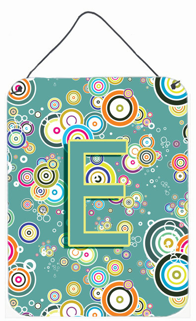 « letter circle initial » par denny knight, plaque d’art, E