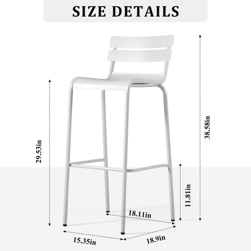 Tabouret d'extérieur 31,4, Blanc
