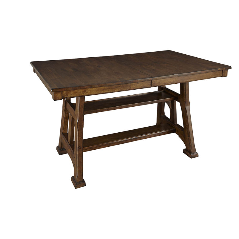 Billings Counter Height Trestle Solid Mango Extendable Dining Table