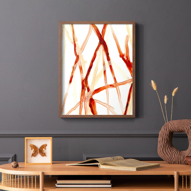 Runnel V, reproduction encadrée - bois massif, H 10 po x l 8 po, Brun