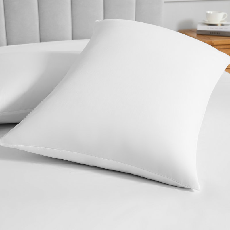 Cotton Fabric Zippered Pillow Protector, Queen