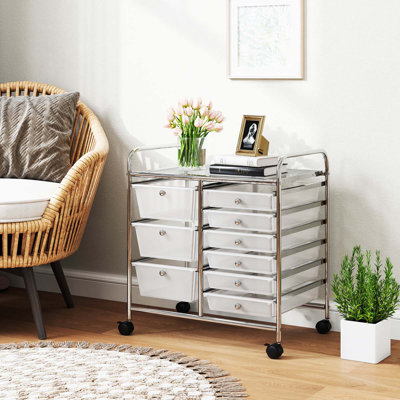 12 Drawers Rolling Cart Storage Scrapbook Paper Studio Organizer Bins