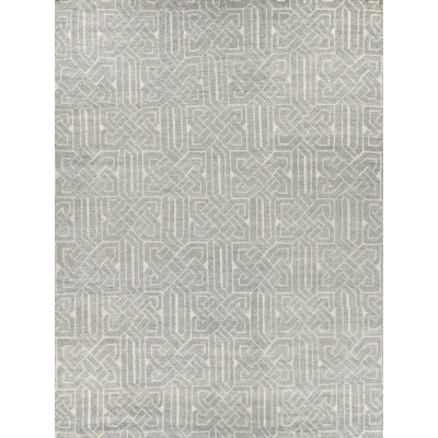 Prague Geometric Area Rug in Aqua